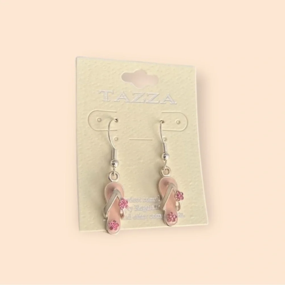 Pink Flip Flop Vacation Earrings